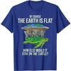Flat Earth On Turtle And Elephants Graphic Tee Funny Conspiracy Theory T-Shirt Casual Cotton Short Sleeve