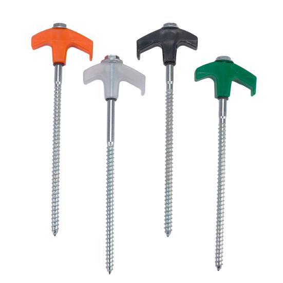 Вкручиваемый колышек для палатки, светящийся в темноте, сверхпрочный, для улицы, сада, двора, патио, газона, кемпинга, тент, навес, ветрозащитный, с резьбой, грунтовый штырь, колышек для палатки