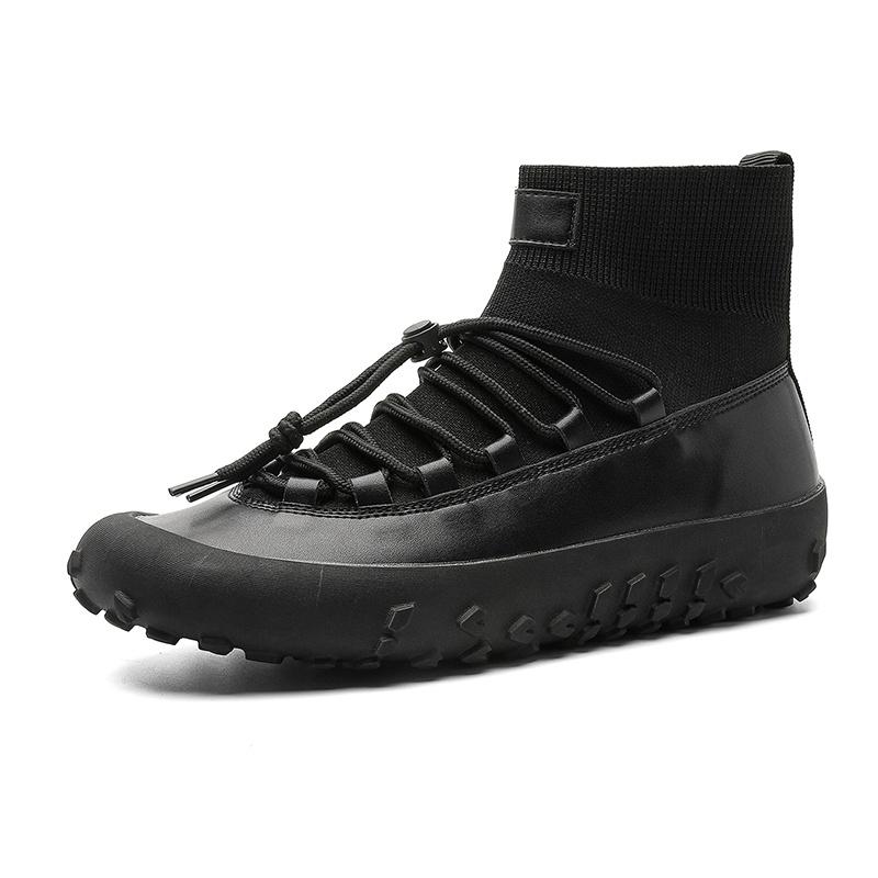 Men Slip On Outdoor Thick Sole Boots High Top Shoes Fashion Style Winter Walking and Commuting Casual Outdoor Travel Sizes 38-46
