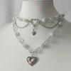 1 шт. Очаровательный многослойный чокер с серебристым акцентом в виде сердца - Идеальный подарок на день рождения, модное ожерелье для повседневной носки и особых случаев