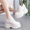 Women Wedges Sport Shoes For Woman Increasing Chunky Sneakers Ladies Breathable Platform Leather Casual Shoes
