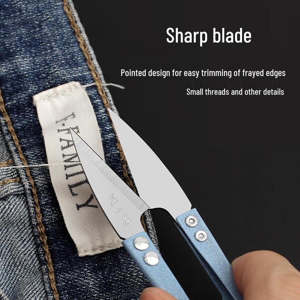 Zhang Xiaoquan U-Shaped Yarn Scissors: Small, Spring-Loaded Thread Cutter for Trimming, Sewing, and Cross Stitch Projects