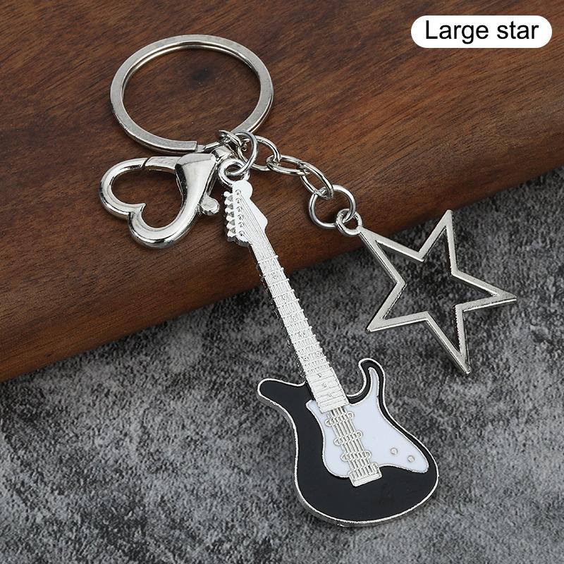 Creative Classic Mini Rock Electric Acoustic Guitar Shaped Keychain Pendant Backpack Decoration Accessories Gifts