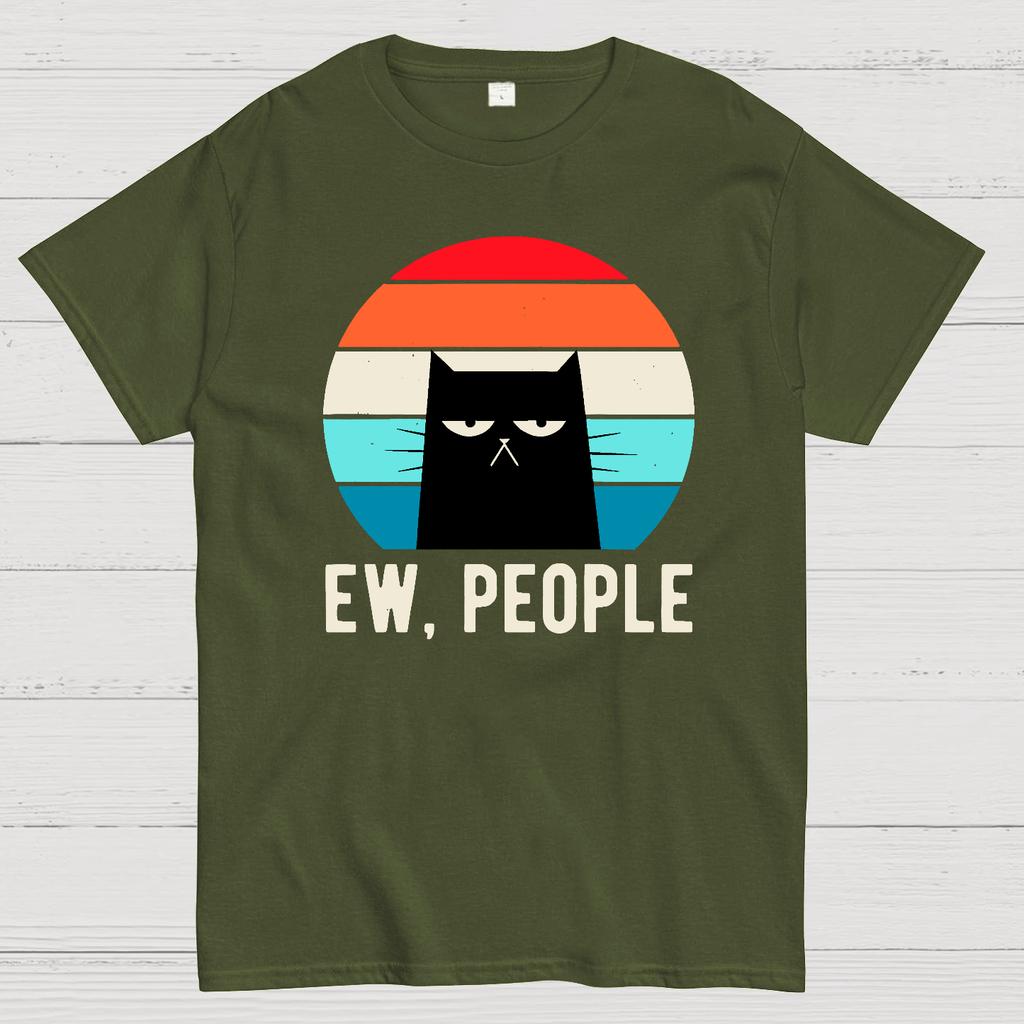 Ew People Funny Cat Cotton Summer Casual Cool Loose T-Shirt