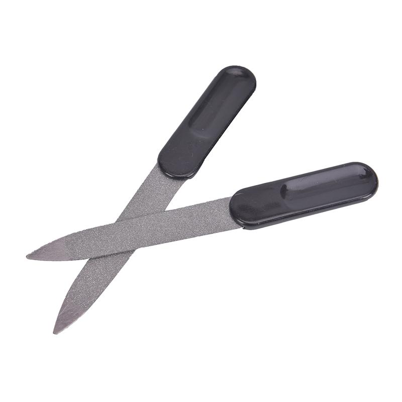5Pcs Plastic Handle Metal Double Sided Nail Files Diy Manicure Pedicure Tool