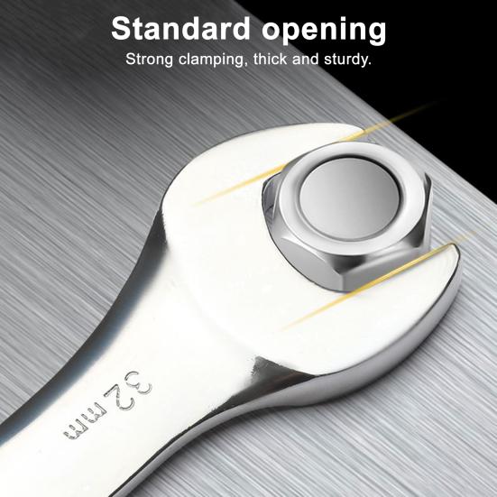 Накидной гаечный ключ с трещоткой, разводной угол 180 градусов, устойчивый к ржавчине, быстросъемный ручной гаечный ключ с трещоткой