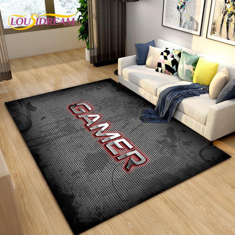 3D мультяшный геймерский ковер Game Over, большой коврик для гостиной, спальни, дивана, коврик для украшения, детские игры, нескользящий напольный коврик
