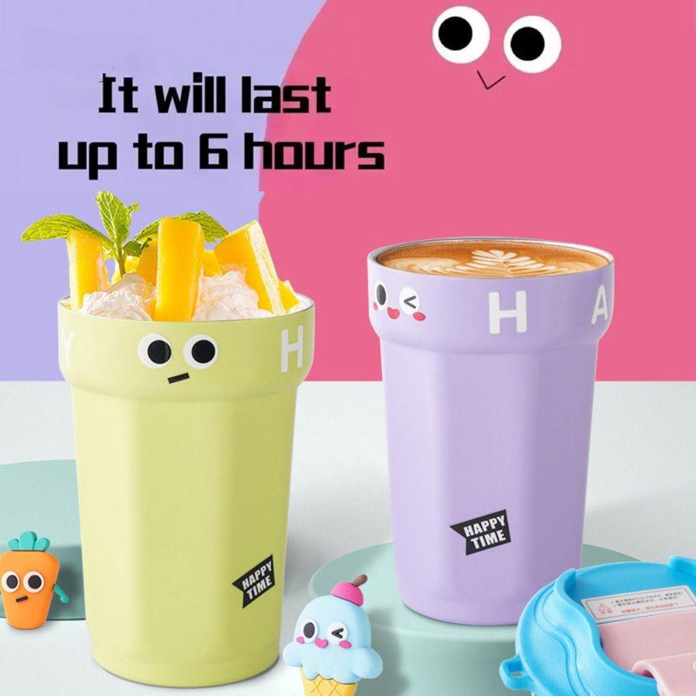 Plastic Water Bottle Cartoon Girls Juice Milk Bottle INS Style Coffee Cup  Home Office