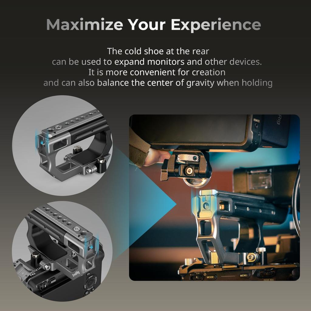 Комплект пластин для крепления удлинителя ручки SmallRig XLR для быстросъемной конструкции HawkLock с отверстиями и фиксацией 4830 FX3/FX30 1/4"-20