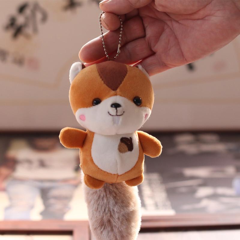Cute Adorable Little Squirrel Plush Toy Soft Mini Animal Keychain Bag Charm 12cm