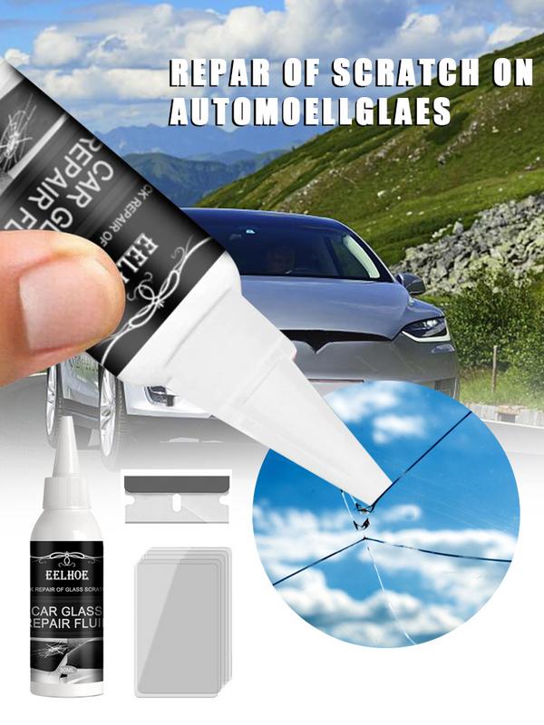Комплект для ремонта лобового стекла Жидкость для ремонта автомобильных стекол Комплект для ремонта трещин и сколов на стекле автомобиля Инструменты для отверждения клея на оконных экранах