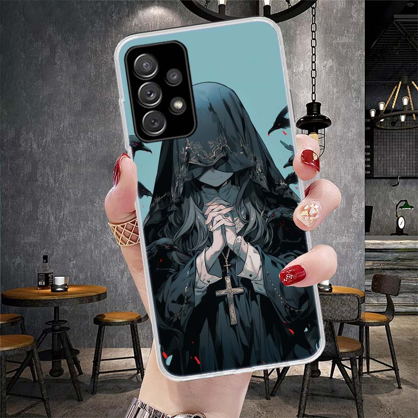 Мягкий чехол для телефона 'Темная демоническая монахиня' для Samsung Galaxy S22 S23 S24 S25 Edge S26 Ultra S20 FE S21 Plus + Fundas Coque Galaxy S20 S21 S