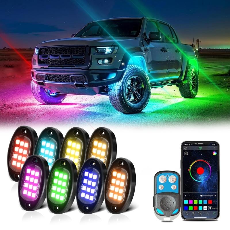 Underglow Light for Truck Pickups ATV UTV SUV Remote Control Trail Rig Lamp