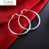 925 Sterling Silver Romantic 6cm Round Earrings for Women Charm Fashion Brand Jewelry Party Wedding Engagement Christmas Gifts