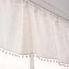 1Pc Coffee Curtain Retro Texture Embroidery Modern Simplicity Fabric Art Versatile White Ball Curtain Plain Colour