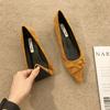 Остроносые французские туфли с открытым верхом на толстом каблуке из замши, женские 2025, новая мягкая подошва, универсальные, для юбки, для работы, вечерние туфли