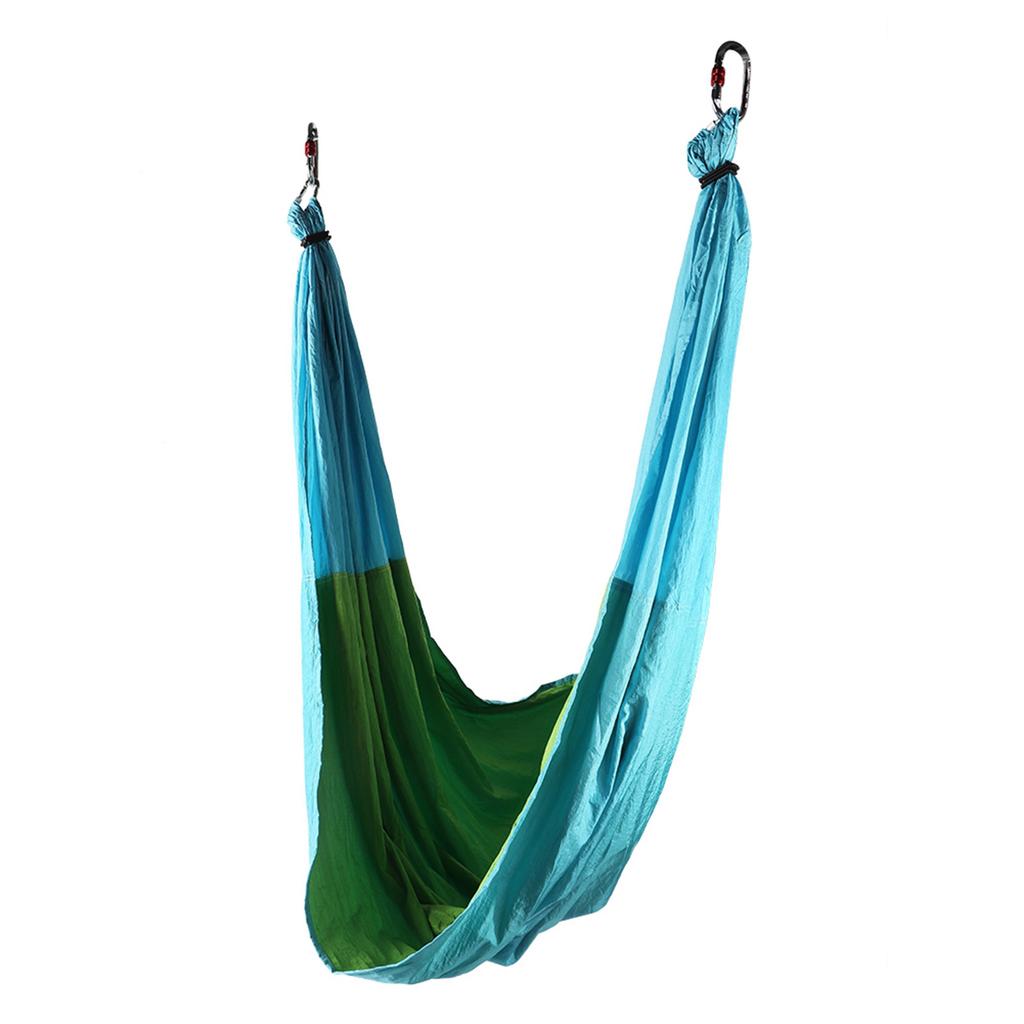Aerial Fitness Hanging Grip Inversion Trapeze Swing Sling Hammock(Blue Green)