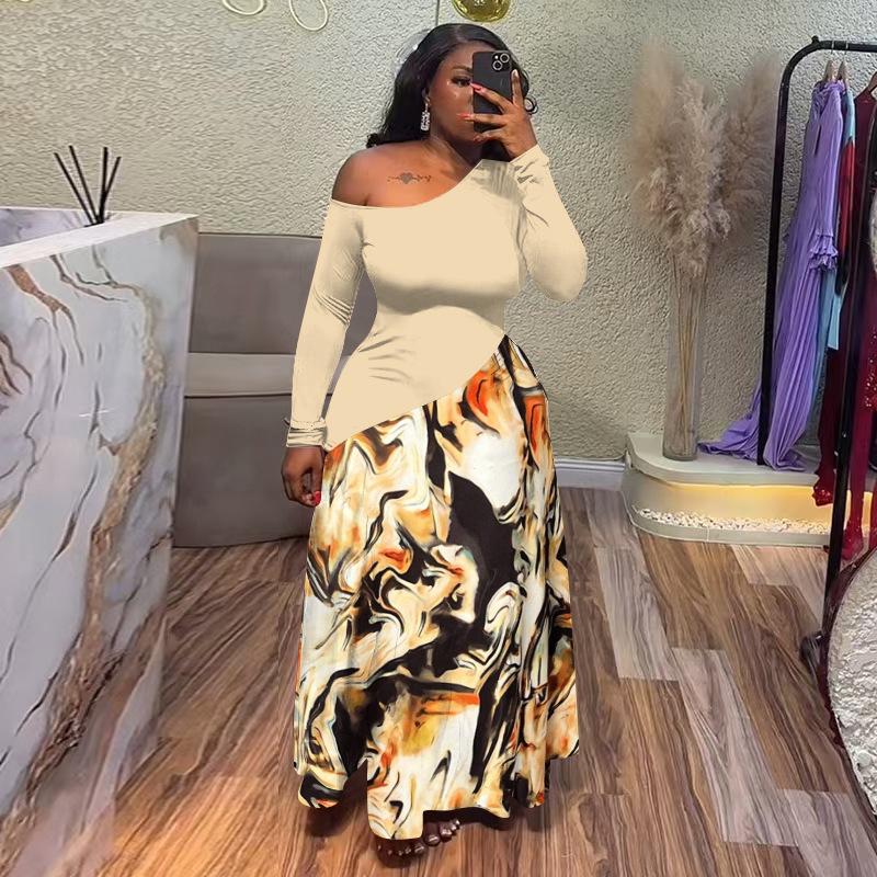 8162 Женское платье с принтом пэчворк, приталенное, весна/лето - Европейский/Американский стиль