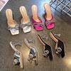 Women's Shoes Summer New One-word Bow High-heeled Sandals Stiletto Slippers