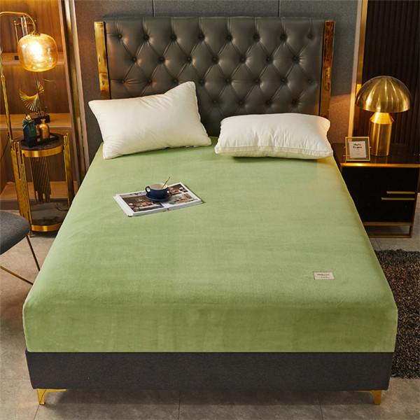 Warm Flannel Fitted Sheet with Elastic Band for Single/Double Bed Super Soft Warm Fitted Protector Cover Skin-friendly Mattress Cover