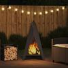 Fire Pit Black 58 x 40 x 100 cm Steel