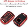 Key fob Cover case Compatible with Honda Accord Civic CR-V LX Remote Key Vehicle Accessories 4-Buttons Soft TPU Protection Key Shell/Skin(red)
