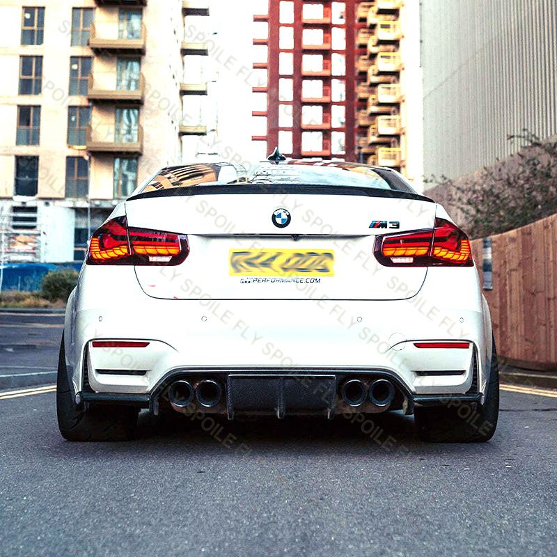 Для BMW F80 M3 F82 M4 2015 2016 2017-2020 Высококачественный Задний Бампер Губа Обвес Спойлер Глянцевый Черный Или Под Карбон