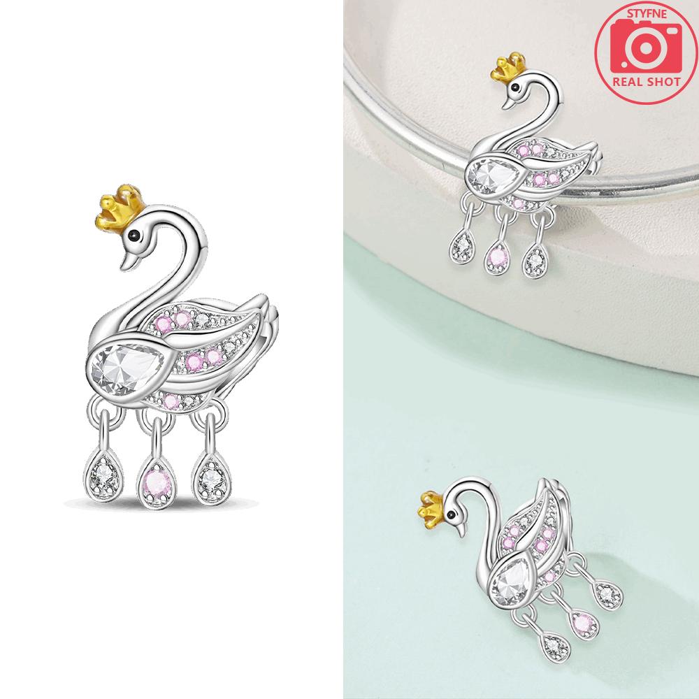 Розовые Туфли Игровая Консоль Лебедь Подвеска Луна Ребенок Оригинальные Бусины Подходят для Браслета Женщины Медь День Защиты Детей Подарочный Набор Ювелирные Изделия