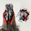 70cm Leaf Bird Printed Scarf New Spring and Summer Imitation Silk Scarf Lily Color-blocking Fashionable Shawl Headscarf Scarves