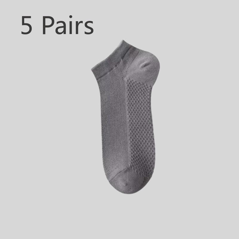 5 пар мужских летних носков из чистого хлопка с антизапахом, впитывающих пот, массажных, не роняющих, с тонкими хлопковыми носками