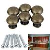 6Pcs Retro Kitchen Cabinet Cupboard Door Handle Drawer Knob Pulls Antique Brass