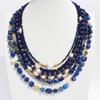 Original Light Luxury Niche Blue Lapis Lazuli Beaded Necklace A Grade Natural Stone Baroque Pearl Collarbone Chain 589
