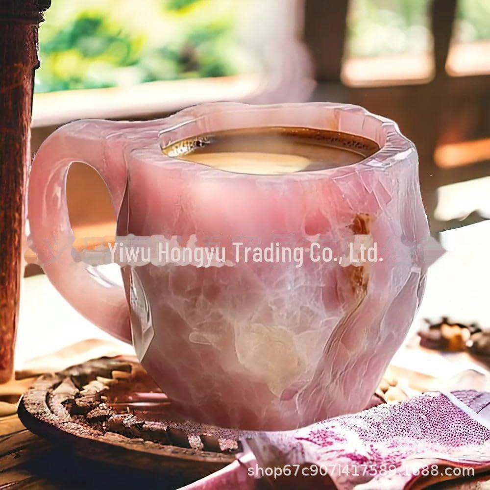 2024 Elegant Translucent Mineral Resin Coffee Cup - Colorful Luxury Gift