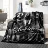 Shakira Poster Print Flannel Blanket High Quality Warm Comfortable Cover for All Seasons Perfect for Gifts Home Decor