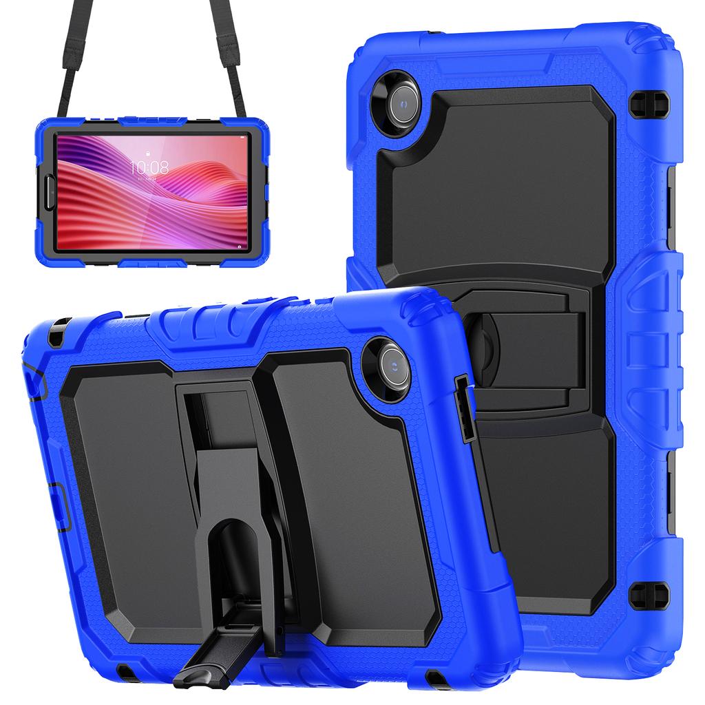 For Lenovo Tab K9 TB305FU Case with Shoulder Strap Kickstand PC+Silicone Shockproof Tablet Cover
