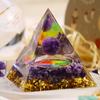 Energy Pyramid Reiki Natural Amethyst Ball Healing Crystals Chakra Tool Ornaments Resin Stones Craft Kids Gift Pyramid