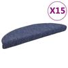 VidaXL Self-adhesive Stair Treads 15 Pieces 56 X 17 X 3 Cm Blue Semicircular 132695
