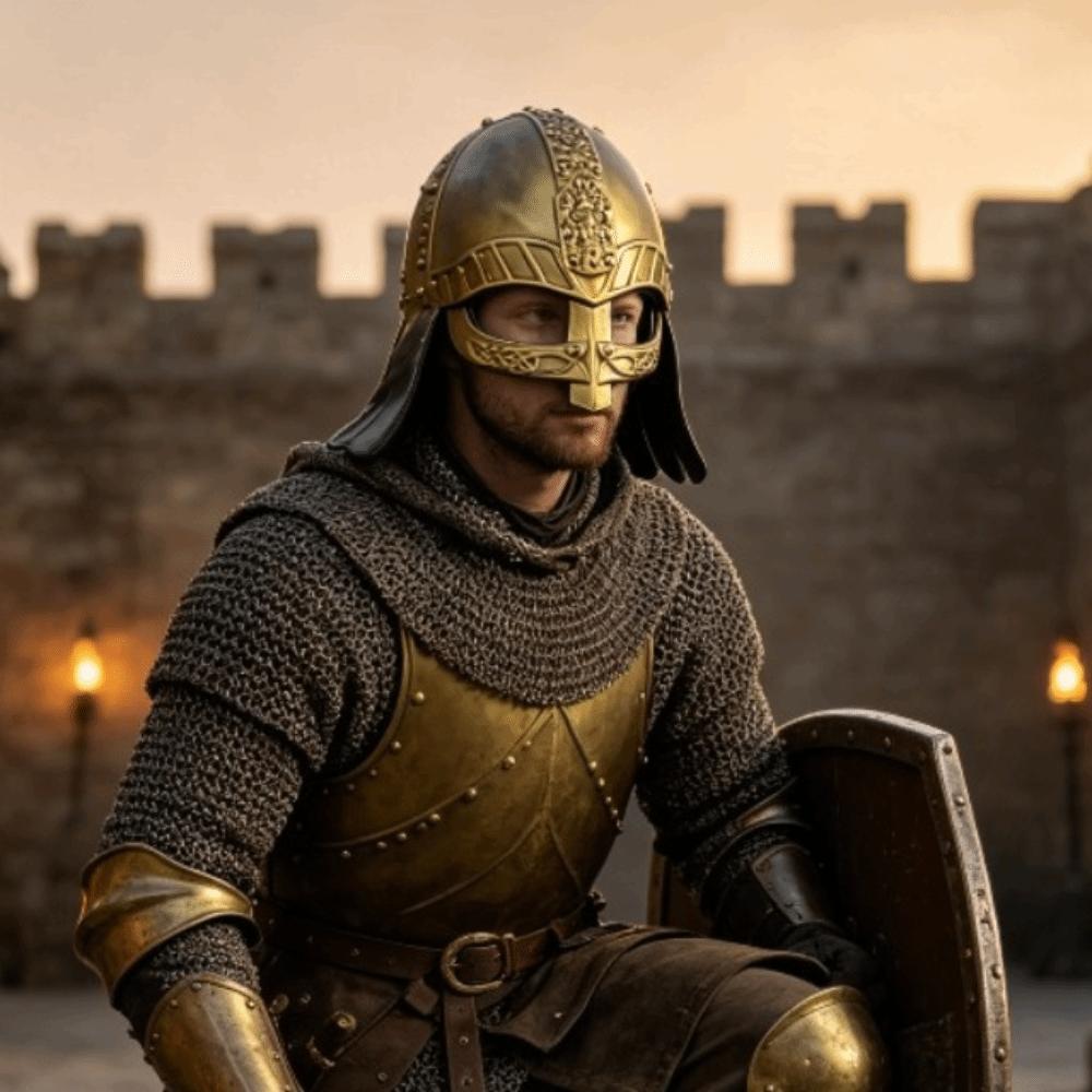 Vintage Medieval Warrior Knight Hat Retro Decorative Mask Headgear Role-Play