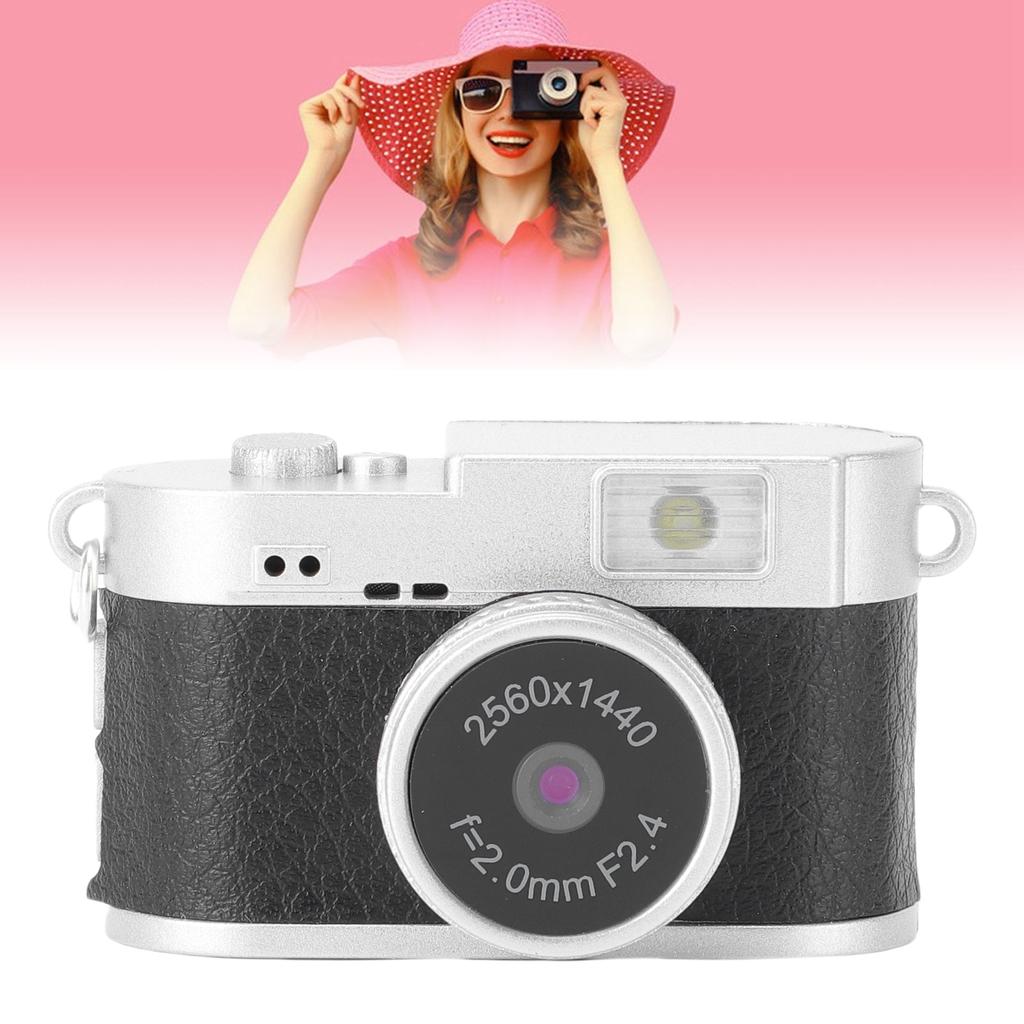 Vintage Digital Camera 2K FHD Video 2MP Photos Compact Small Camera with 1.47 Inch Color Screen and LED Fill Light for Photography