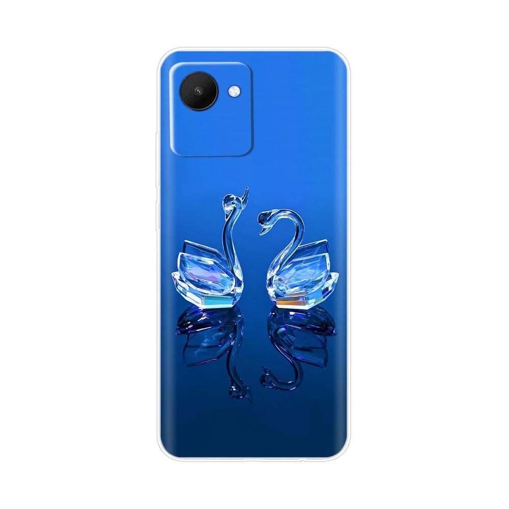 Чехол для Realme C30 из ТПУ-силикона, противоударный, с рисунком цветок-сердце, чехол-бампер для Oppo Realme C30S, Fundas RealmeC30, печать, мягкий бампер