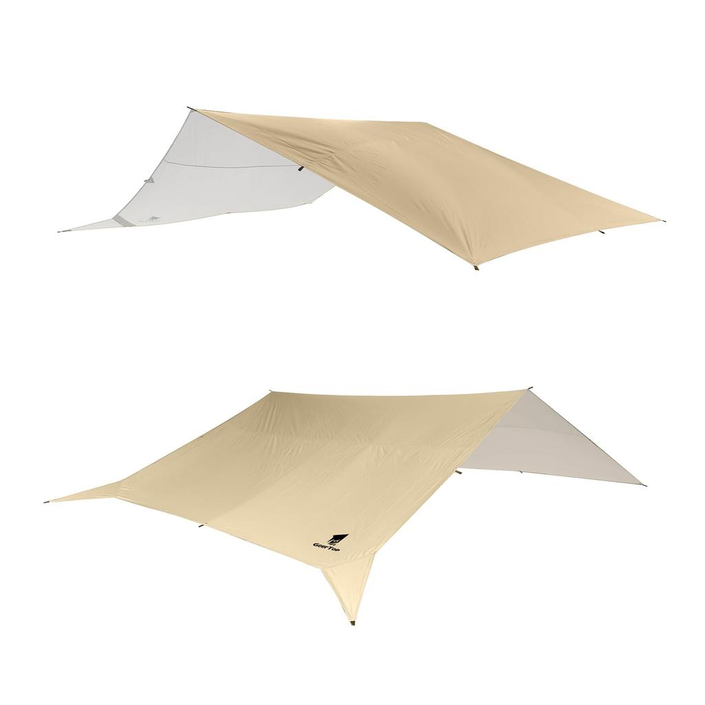 Geer Top Водонепроницаемый тент Кемпинговый тент 3м х Большой Защита от УФ-лучей Водостойкий 3000мм Устойчивый к разрывам Солнцезащитный козырек Защита от УФ-лучей Защита от света Тепло