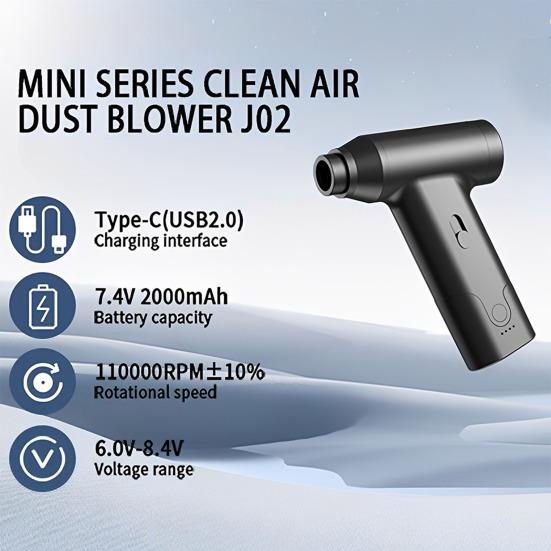 Электрическая щетка-пылесос 110000 об/мин Высокоскоростная Регулируемая Компактный дизайн Портативный Перезаряжаемый Воздуходувка Пылесос