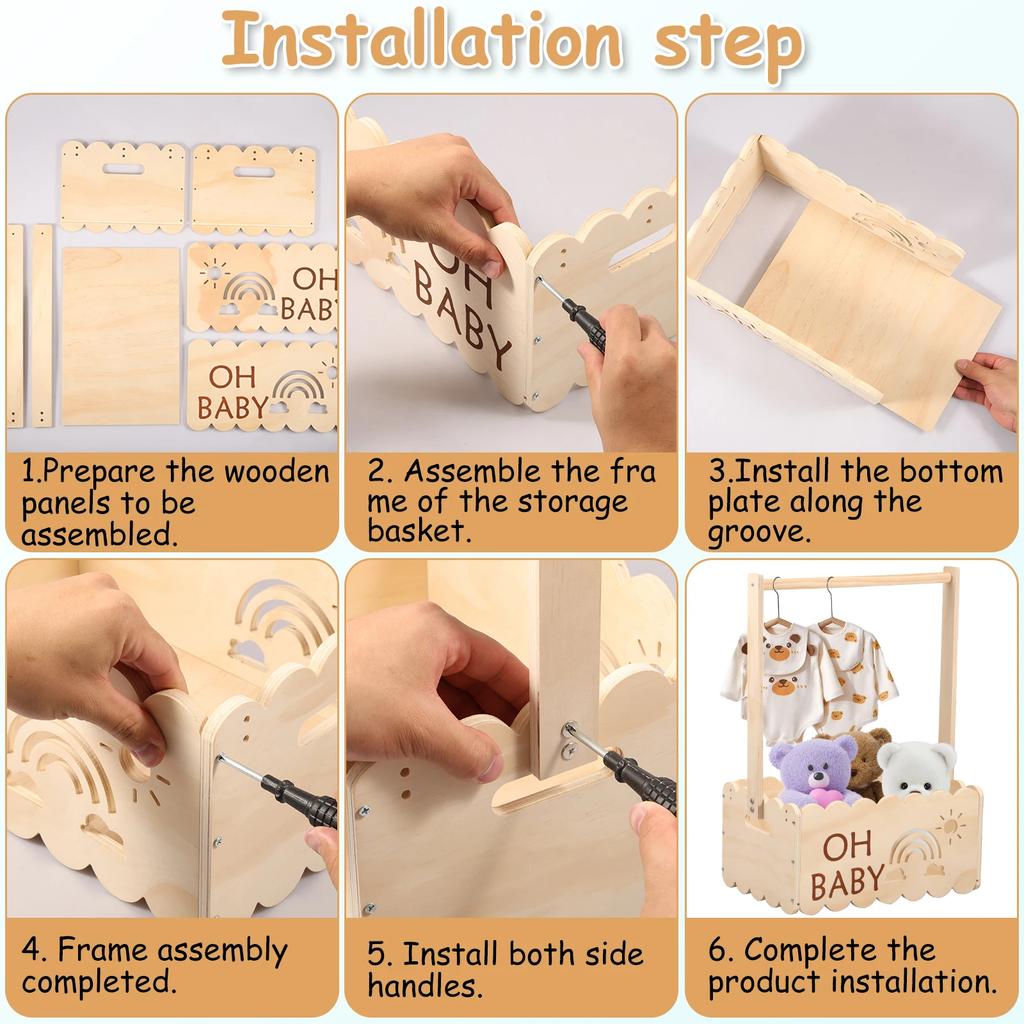 Деревянная корзина для хранения на детский праздник, ящик для детского праздника с ручкой, ящик для хранения детских игрушек, многоцелевая подарочная корзина для мальчиков и девочек