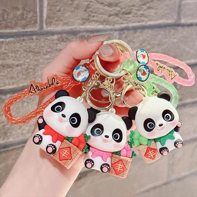 Guochao Креативный Урожай Панда Гигант Изысканный Милый Подвеска Брелок для Ключей Автомобиля Детская Игрушка Маленький Подарок