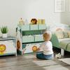Kids Toy Storage Units, 3-Tier Toy Organiser Shelf with 6 Removable Boxes for Kids, Bedroom, Playroom, Green