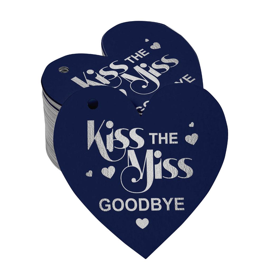 Inkdotpot 100 шт. в упаковке. Бирка из настоящей серебряной фольги с поцелуем «Мисс на прощание» на девичник.