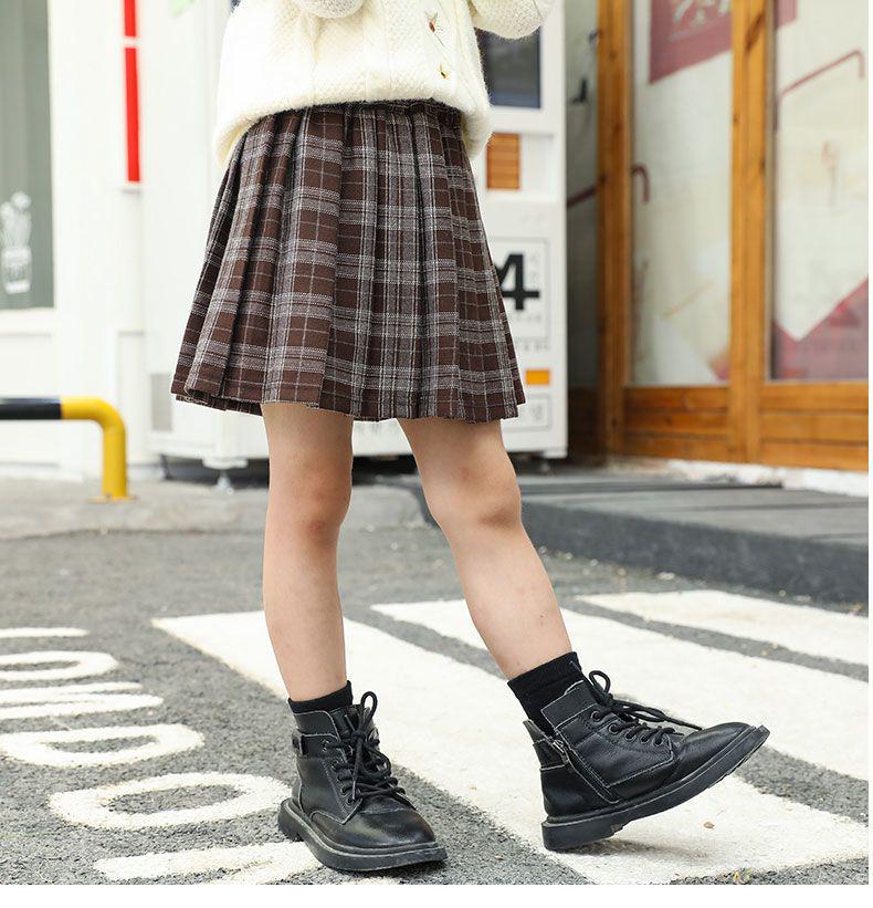 Девичья плиссированная клетчатая юбка в корейском стиле для осени/зимы