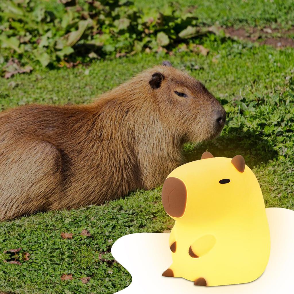 Прикроватная лампа Capybara, светодиодная лампа YuanDian, ночник, светильник для кормления, настройка таймера, симпатичная настольная лампа Punipuni с регулируемой яркостью, ночник, подарок на прикроватную тумбочку с USB-портом