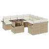 VidaXL Ensemble de canapé de jardin 9 pièces avec coussins en rotin poly beige 3348257