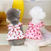 Dog Strawberry Dress Puppy Summer Clothes Luxury Dog Skirt Pet Dog Apparel Bow Dog Suspenders Chihuahua Bichon Girls Dog Costume